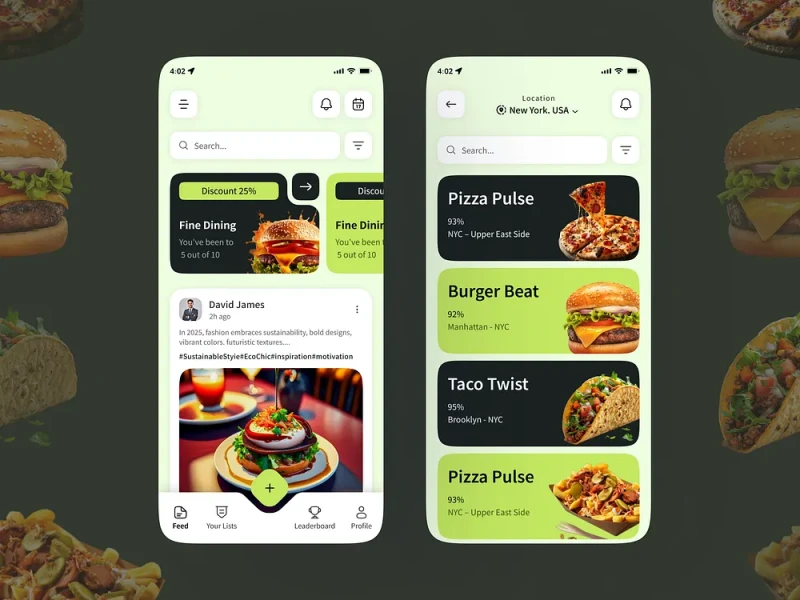 تطبيقات الطعام والمطاعم — تصميم #938