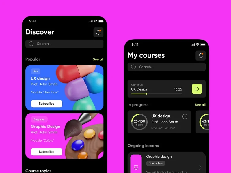 تطبيقات التعليم والتعلم — تصميم #973