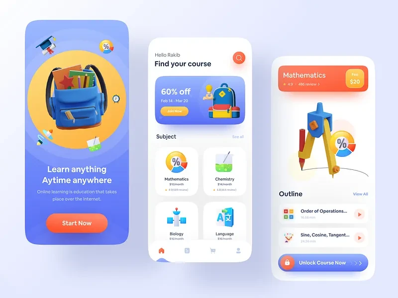 تطبيقات التعليم والتعلم — تصميم #979