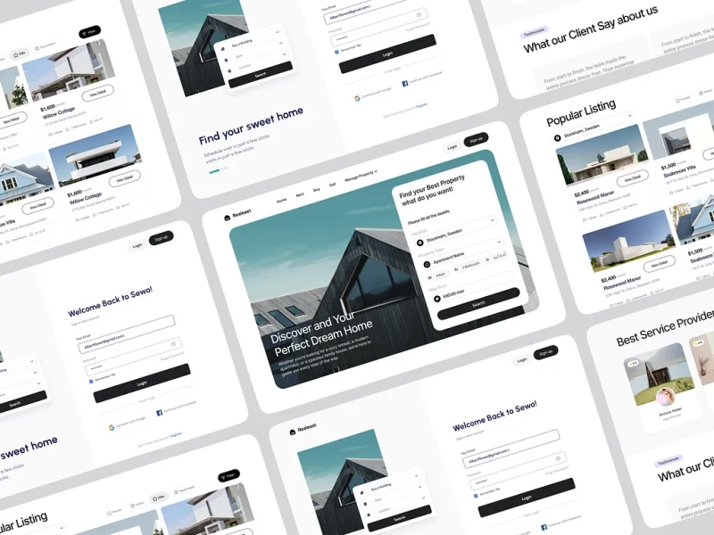 مواقع العقارات — تصميم #1143