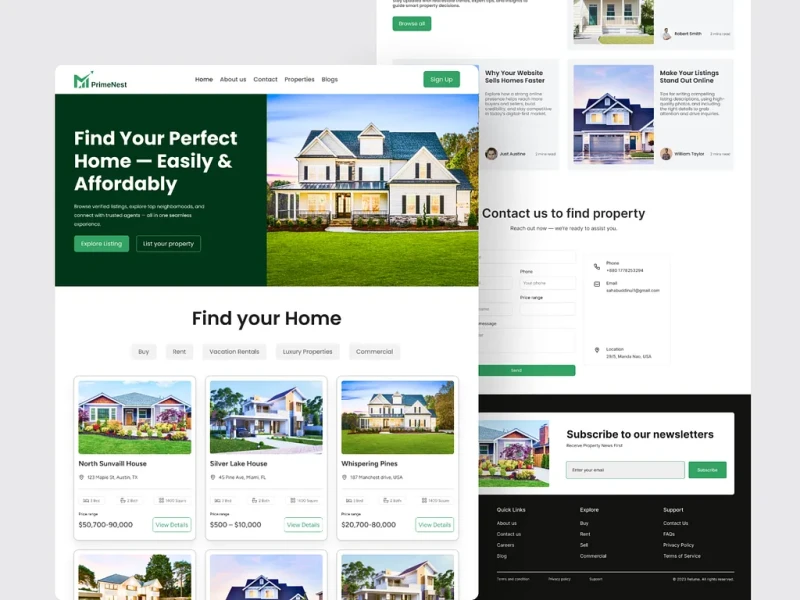 مواقع العقارات — تصميم #1159