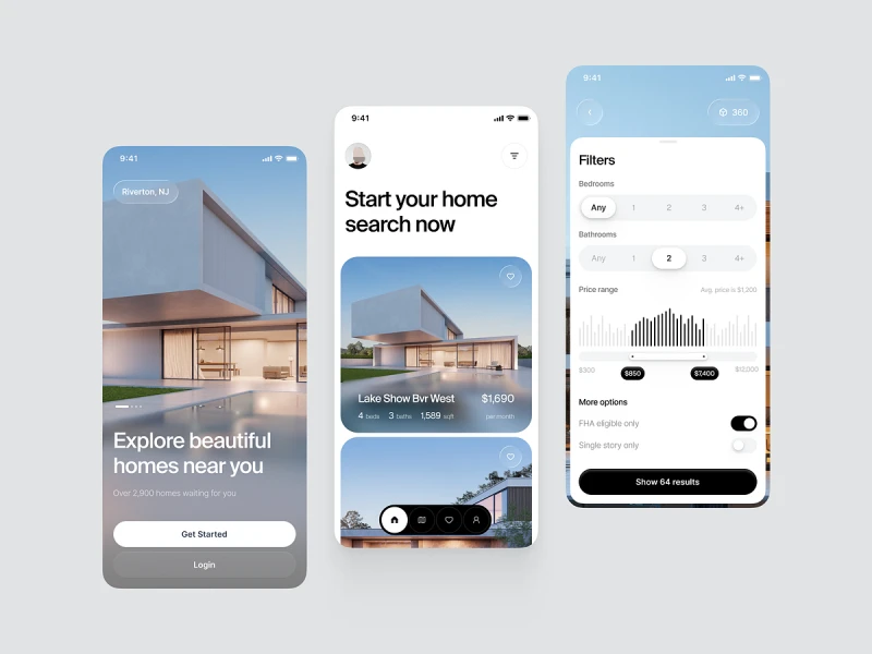 تطبيقات العقارات — تصميم #1489