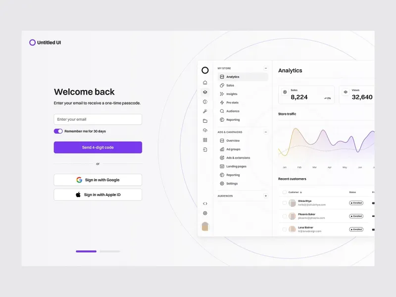 تسجيل الدخول والإشتراك — تصميم #2409