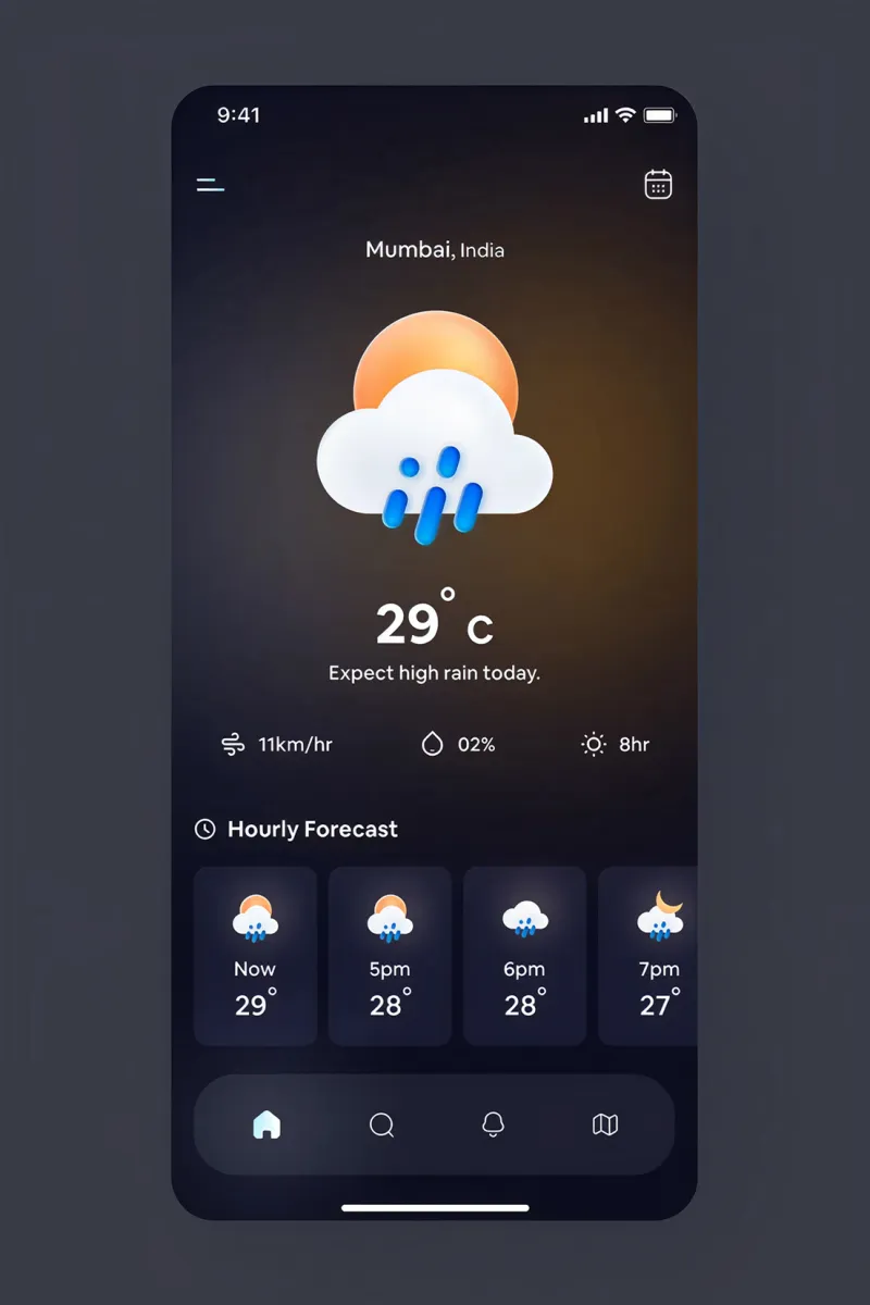 تطبيقات الطقس والأخبار — تصميم #2554