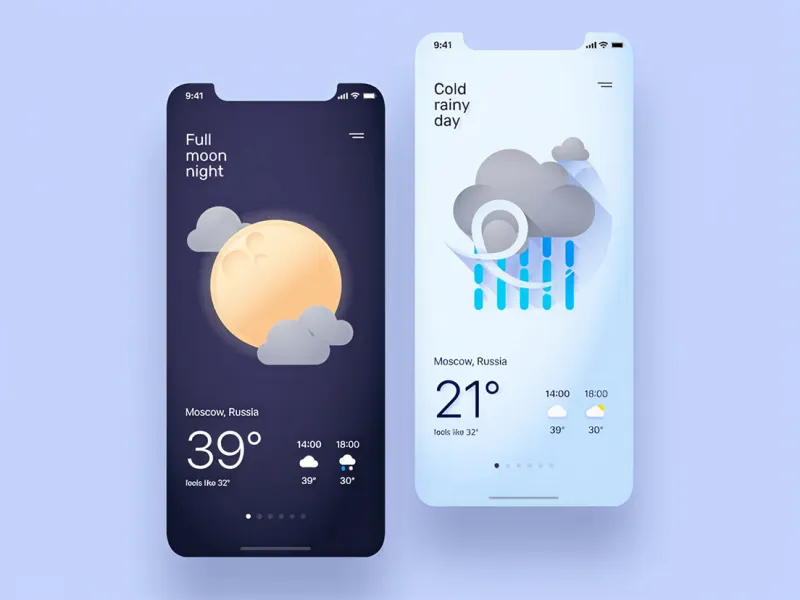 تطبيقات الطقس والأخبار — تصميم #2569
